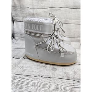 Moon Boot Classic Low 2 SILVER P NYLON Size 11.5-12 45/47